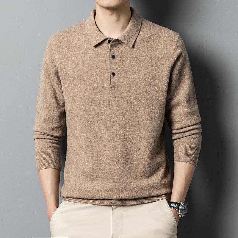 Fall Casual Polo Collar Long-sleeved Sweater