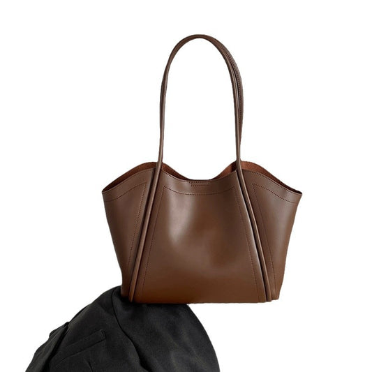 Large Capacity High-grade Sentong Qin Genuine Leather Shoulder Cowhide Big Bag