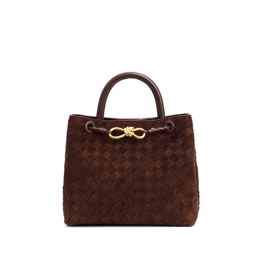 Fashionable All-match Rhombus Matte Leather Woven Casual Shoulder Handbag For Women