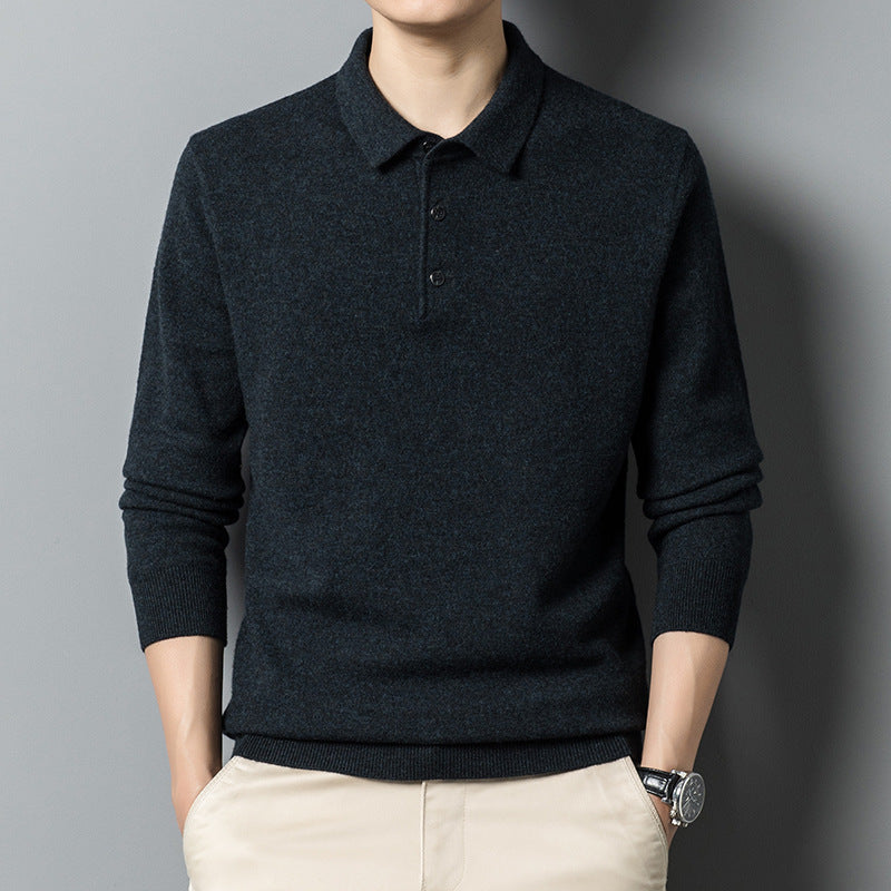 Fall Casual Polo Collar Long-sleeved Sweater