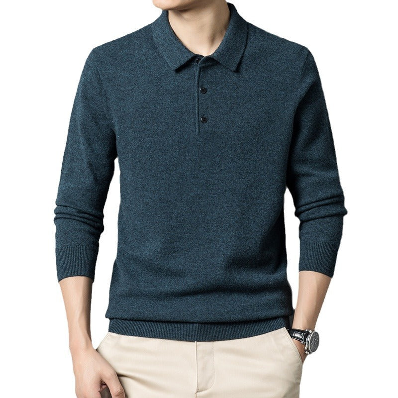 Fall Casual Polo Collar Long-sleeved Sweater