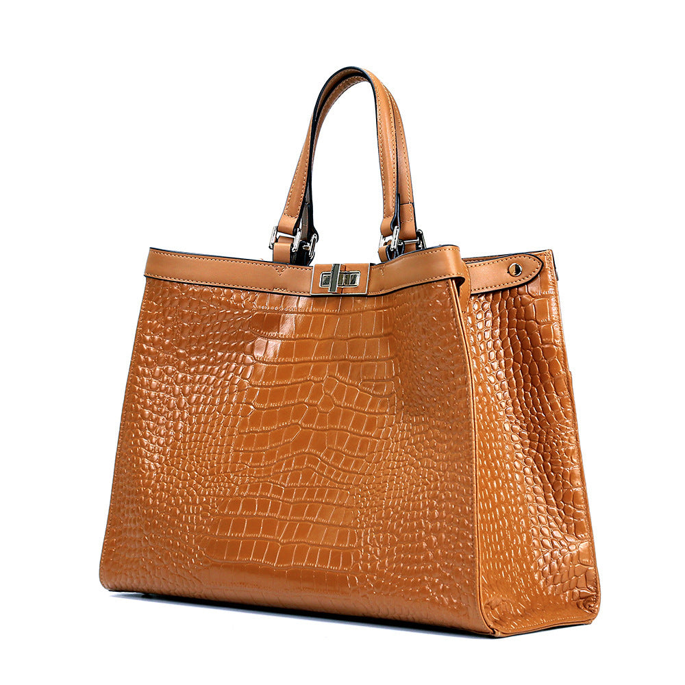 Large Capacity Top Layer Cowhide Handbag