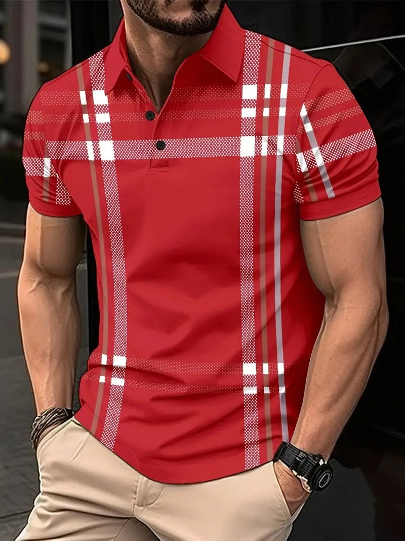 Business Plaid Slim Fit Polo Shirt