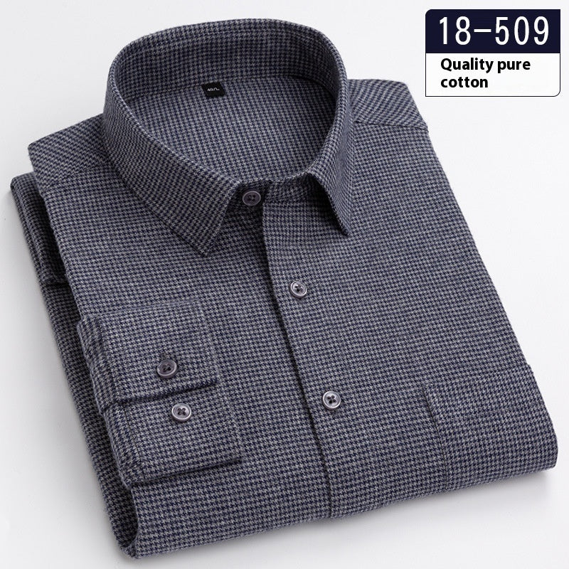 Men's Long Sleeve Solid Color Pocket Light Business Shirt