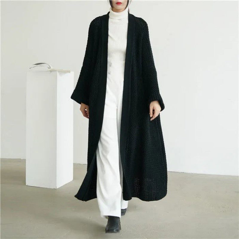 Wind Long Knitted Cardigan Overknee Coat