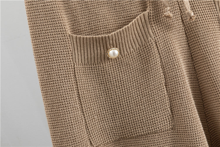 Women's Beaded Knitted Sweater Pants Set