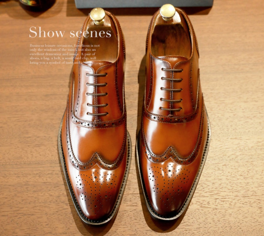 Business Formal Wear Leather Shoes Men's Pointed Toe Korean Version Of The British Casual