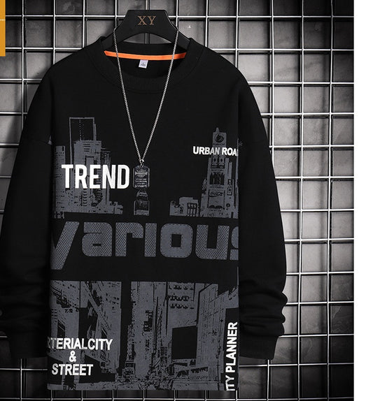 New Long Sleeve Hoodie Men City Print Leisure