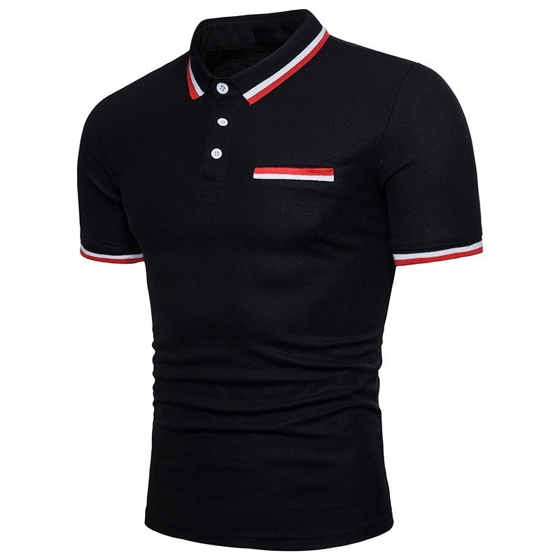 Summer Slim Lapel Cotton Men's Short Sleeve POLO Shirt Short Sleeve T-Shirt