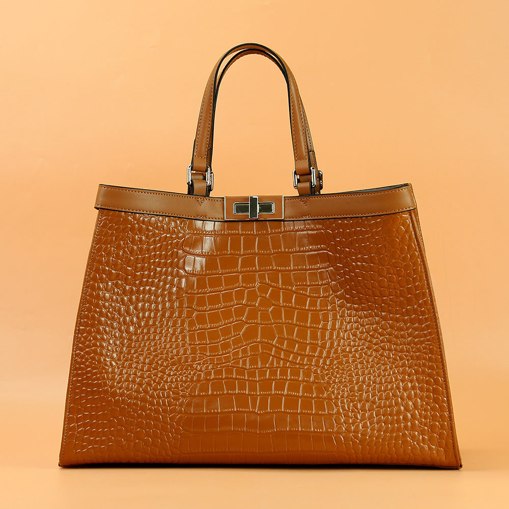 Large Capacity Top Layer Cowhide Handbag