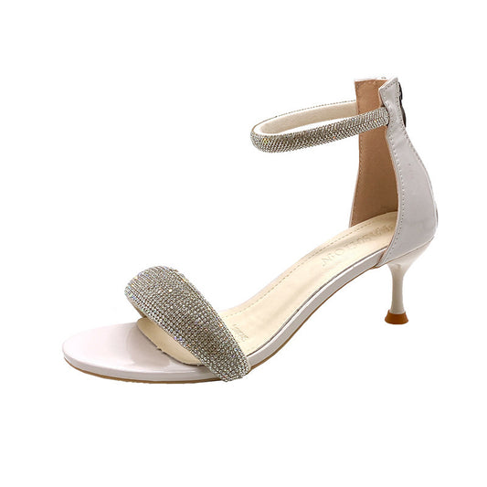 Women's Korean Fashion Sandals Round Toe High Heels