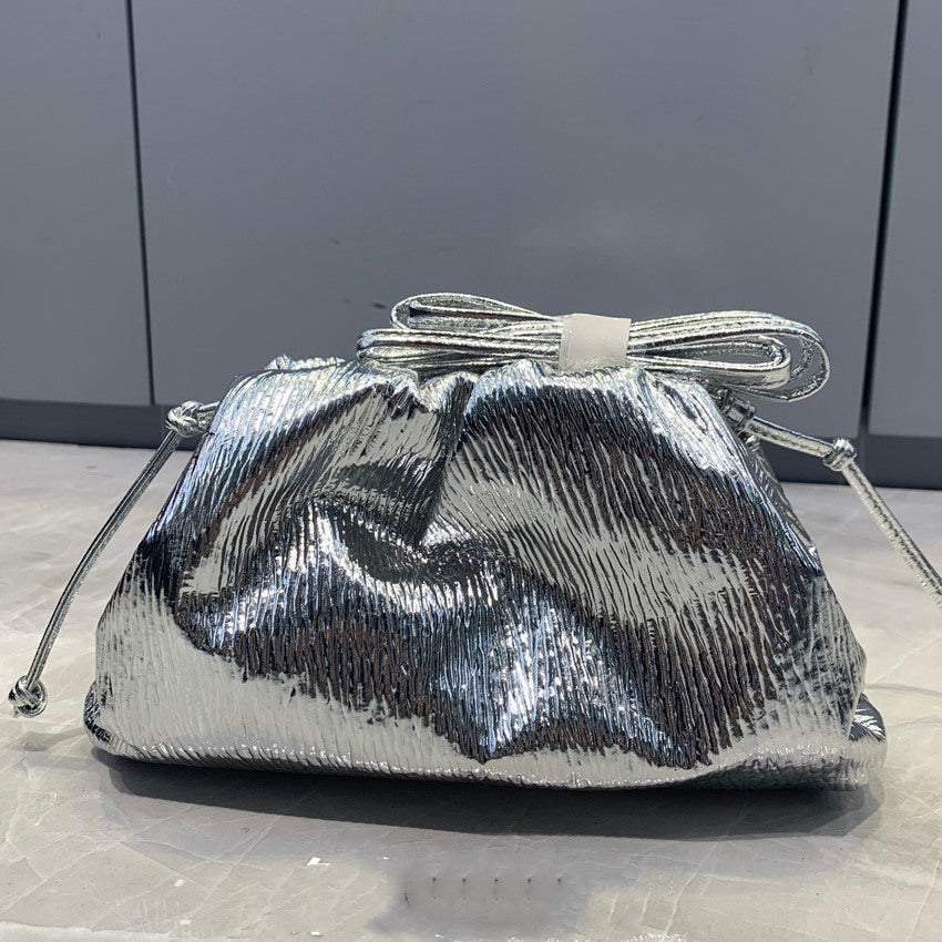 Cloud Bag Female Fold Clip Bag Solid Color Shoulder Bag