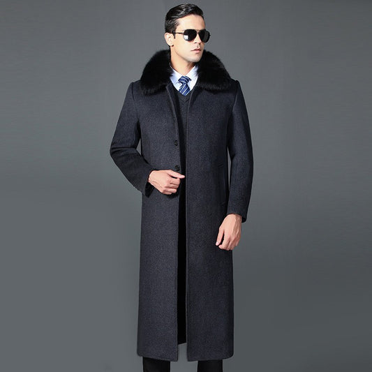 Over-the-knee Coat  Real Fur Collar