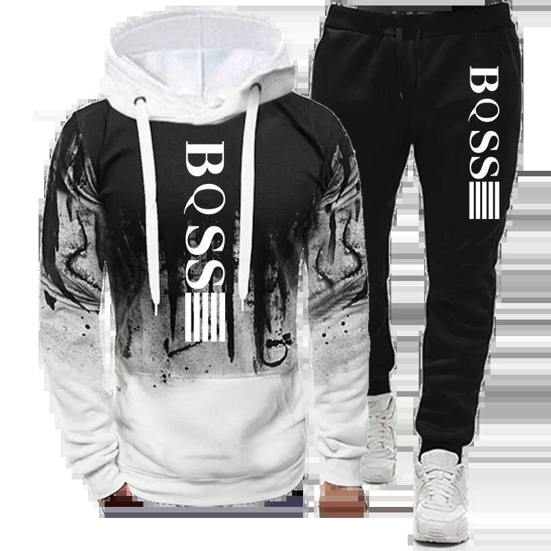 Men's Sports Hoodie Sport Pants Suit