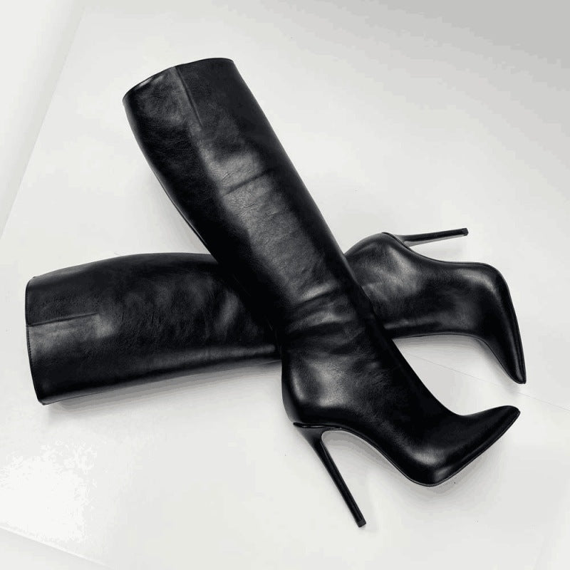 Pointed Toe Stiletto Heel High Leg Boot Foreign Trade Women's Boots