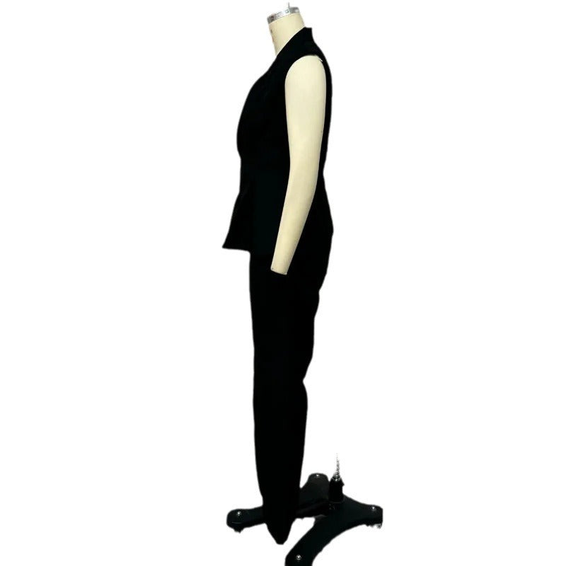 Women's Slim Fit Vest High Waist Pants Two-piece Suit