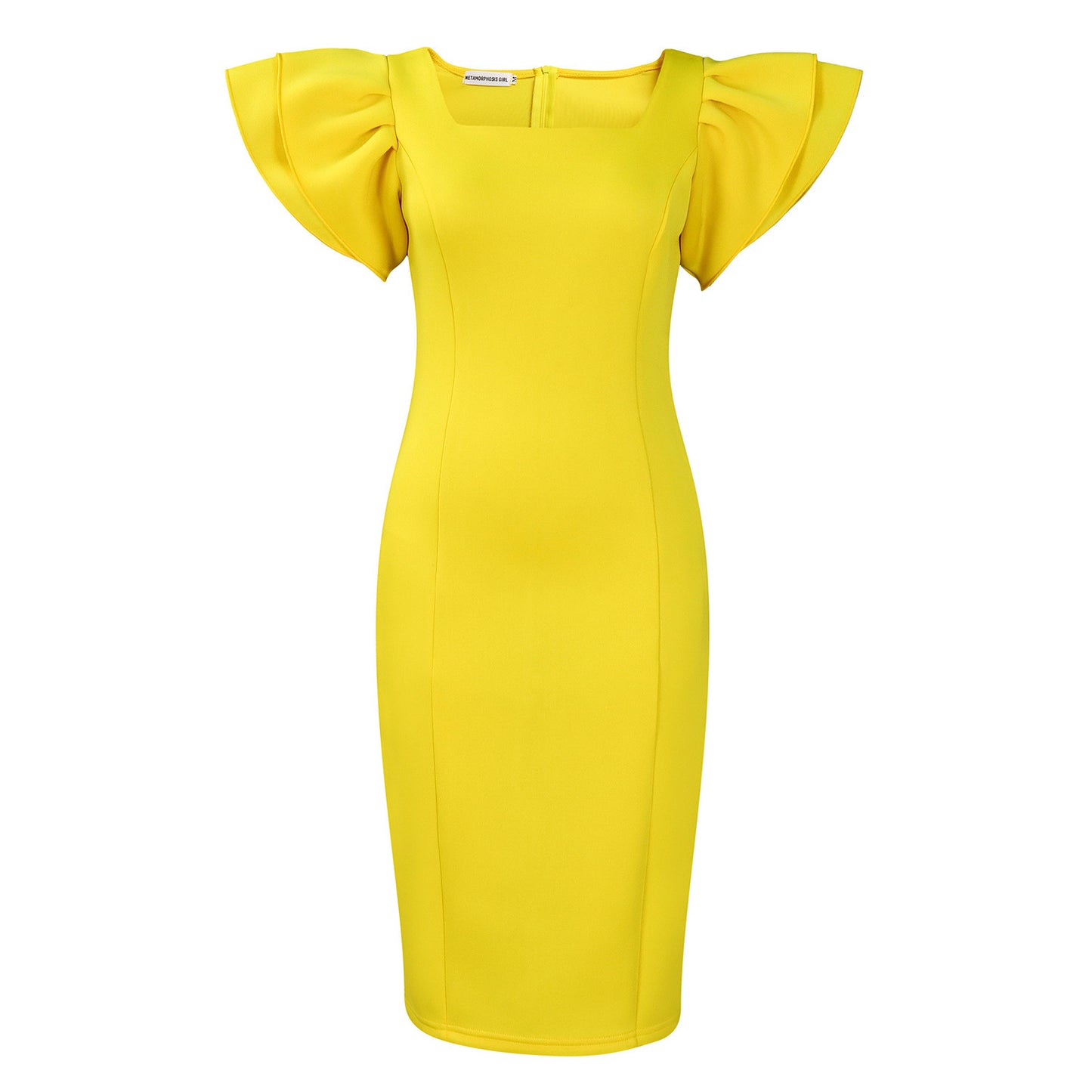 Women's Temperament Commute Square Collar Ruffle Sleeve Party Dress