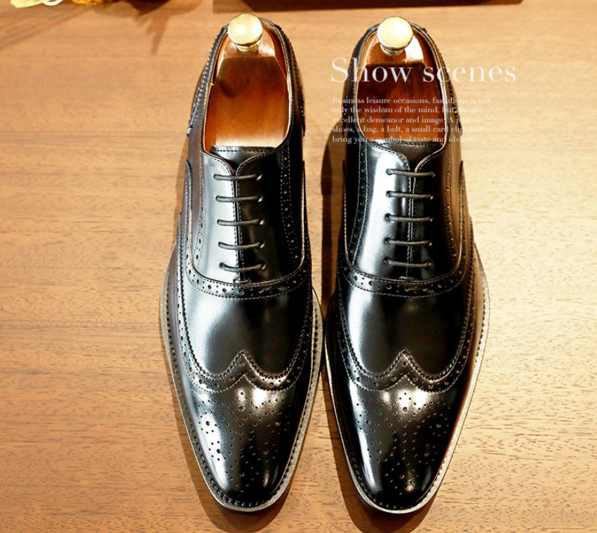 Business Formal Wear Leather Shoes Men's Pointed Toe Korean Version Of The British Casual