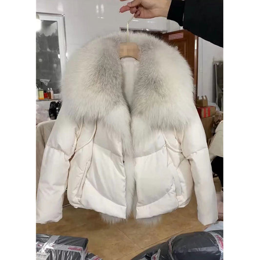 Winter New Fashion Loose Thick Cotton-padded Coat Western Style Fur Collar Slimming Women's Fashion