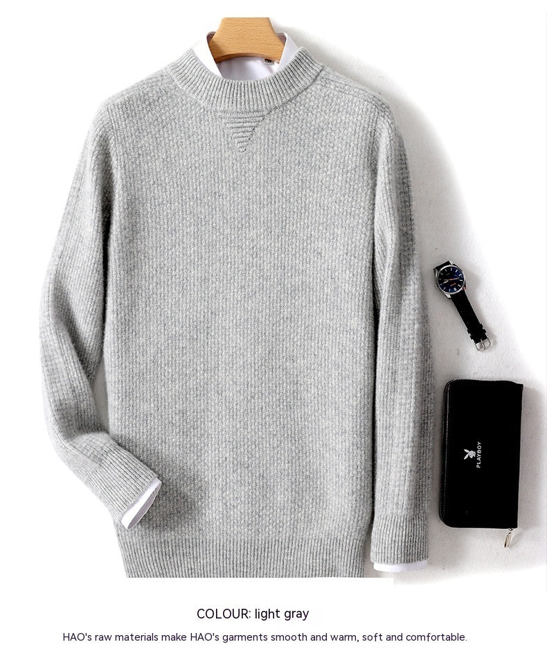 Men's Half-high Collar Business Casual Sweater Base Knitting Cashmere Sweater