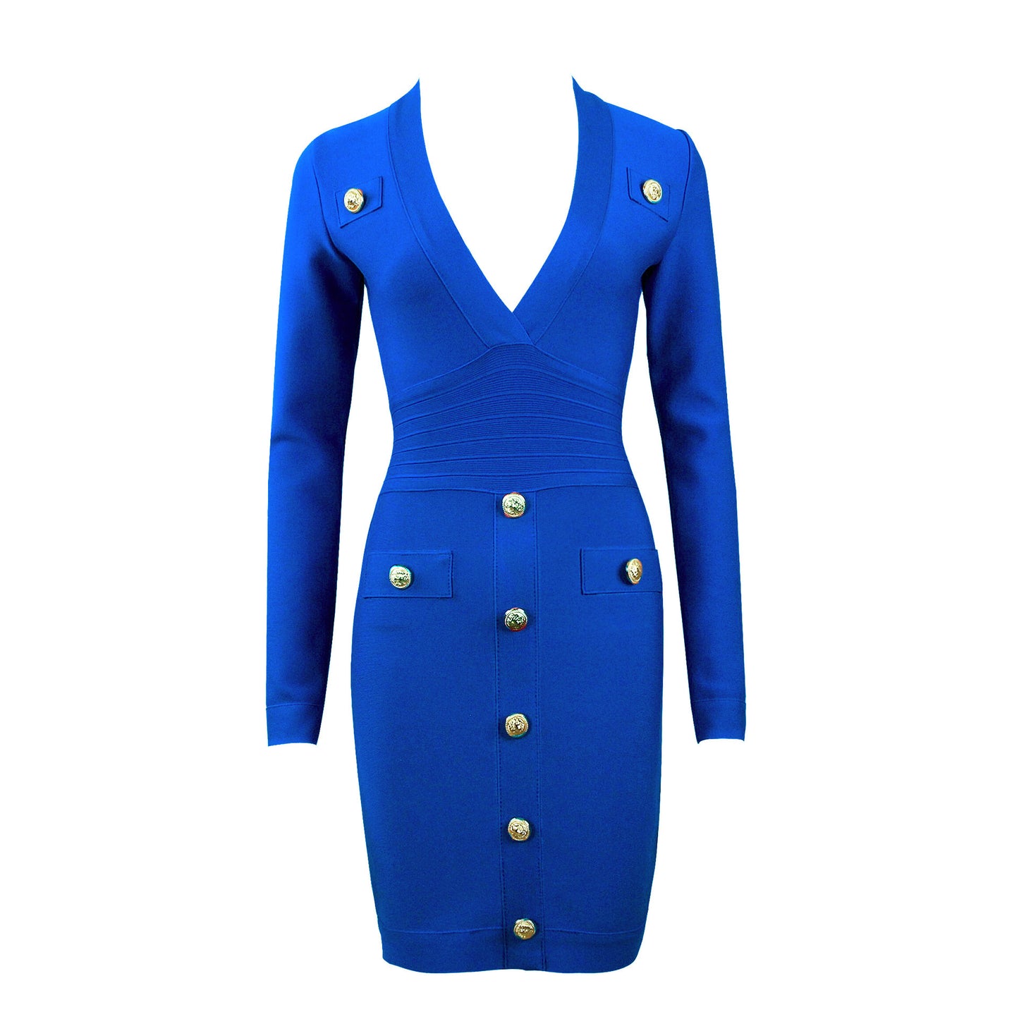 Single-breasted Long-sleeved Slim Ladies Temperament Dress