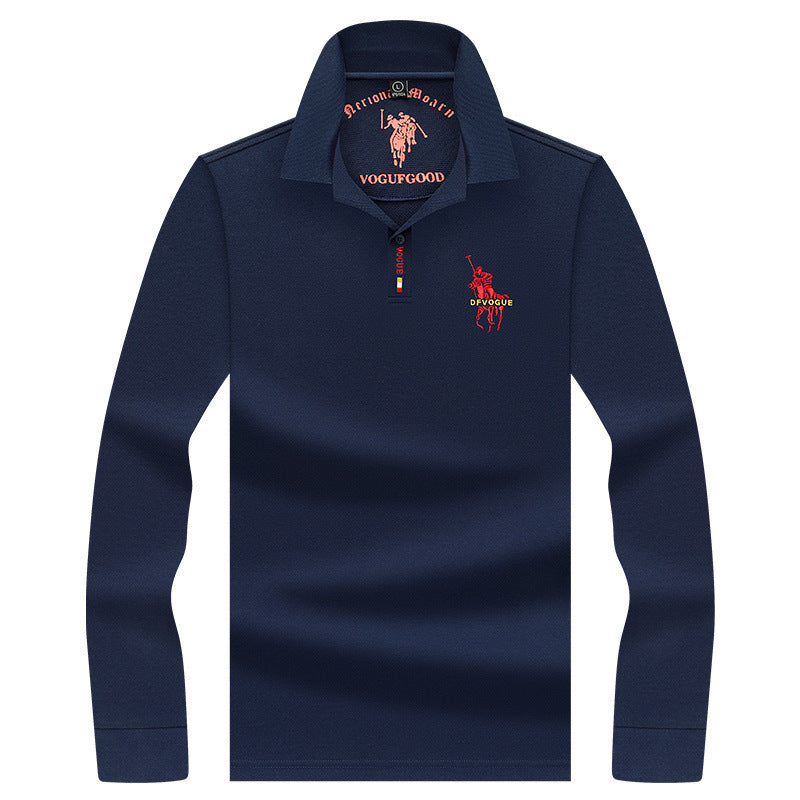 Pure Color New Embroidery Long-sleeved Business Men