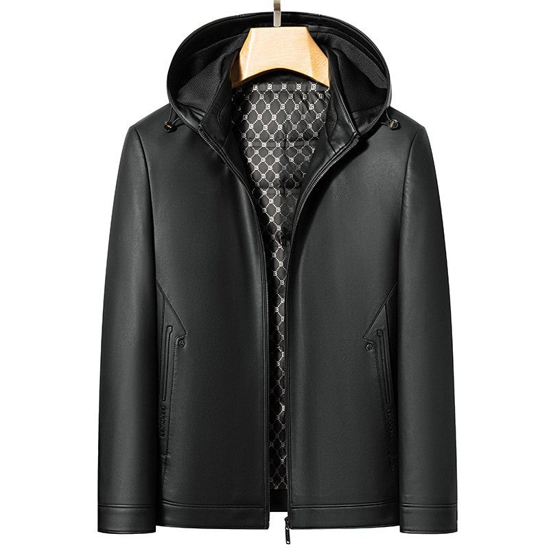 Fashion Personality Leather Down Jacket Men