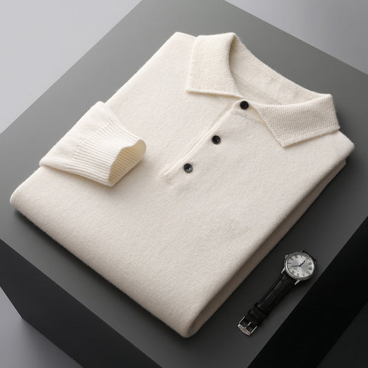 Men's Business Casual Long Sleeve Pullover Cashmere Sweater