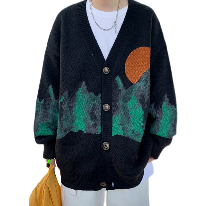 Sweater Men's Autumn And Winter Style Trendy Brand Loose Cardigan Jacket