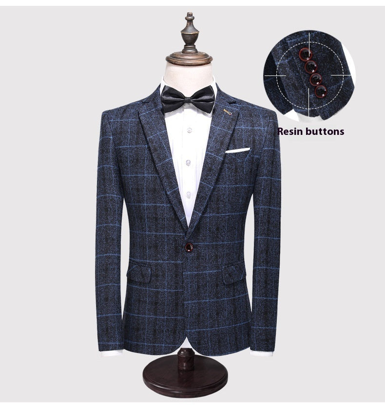 Men's Suit Three-piece Suit Korean Style Slim-fitting English Style Casual