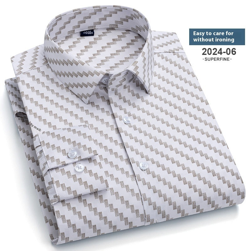 Spring And Autumn Fashion Floral Youth Men's Long-sleeved Shirt