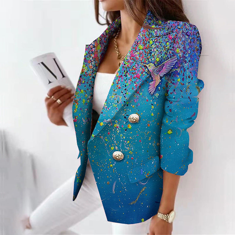 3D Color Printing Suit Jacket Slim Temperament