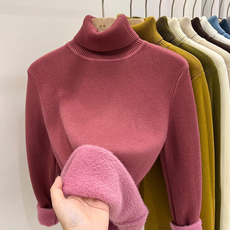 Women's Warm Thickened Inner Wear Long-sleeved Knitted Top