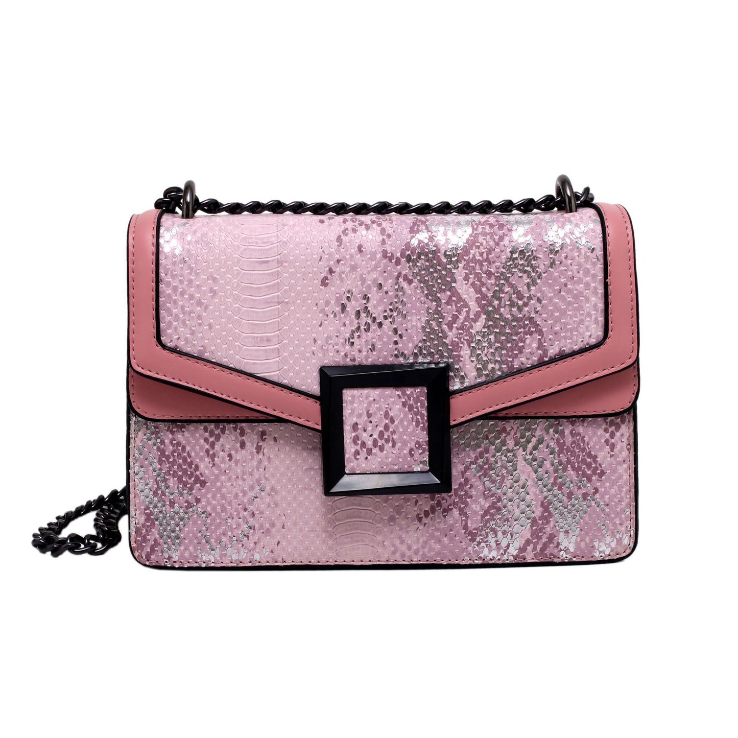 Fashion Snake Print Chain Crossbody One Shoulder Trendy Bag