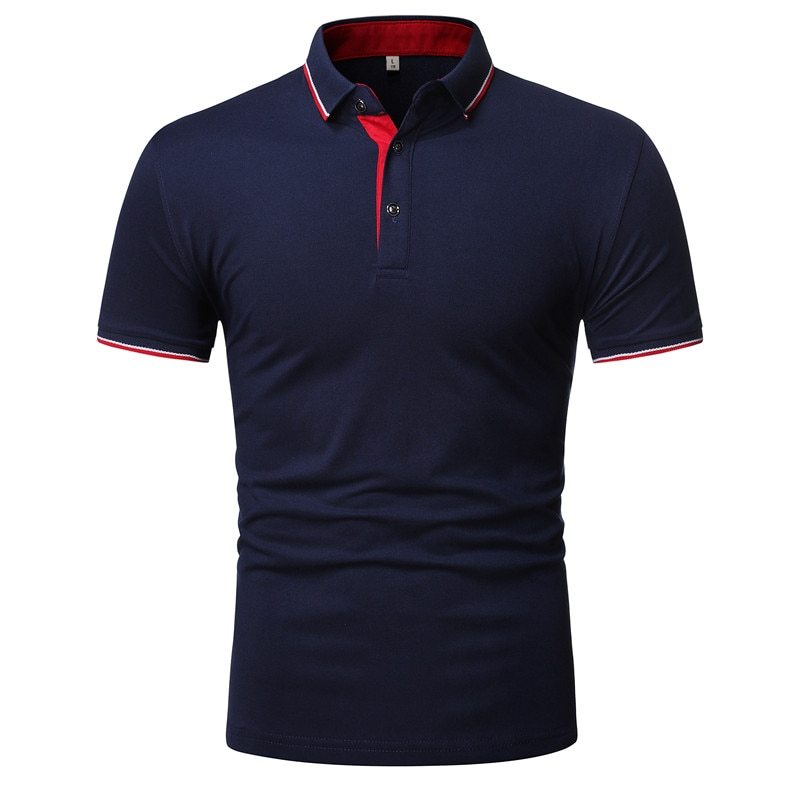 Men's Stand Collar Short Sleeve Polo Shirt Business Casual