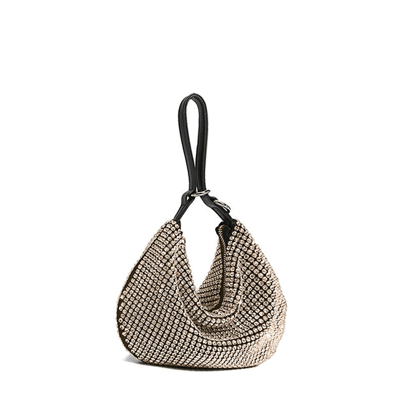 Round Full Diamond Large Capacity Shoulder Handbag