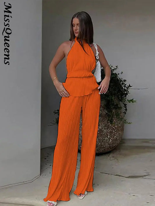 Trouser Suit Spring Elegant Wide Leg Pants