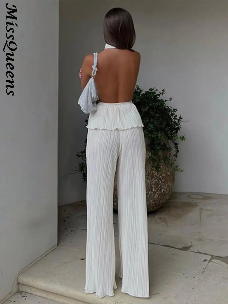 Trouser Suit Spring Elegant Wide Leg Pants